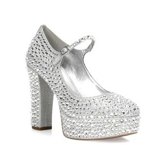 NWT MICHAEL KORS FALLON MARY JANES GLITTER SIZE 5.5